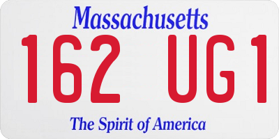 MA license plate 162UG1