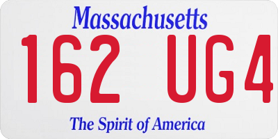 MA license plate 162UG4