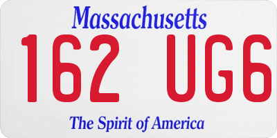 MA license plate 162UG6