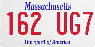MA license plate 162UG7