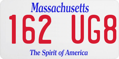 MA license plate 162UG8