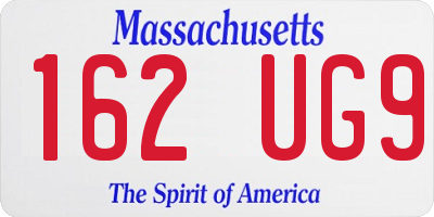 MA license plate 162UG9