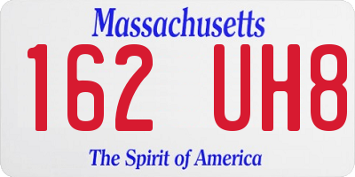MA license plate 162UH8