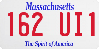 MA license plate 162UI1