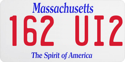 MA license plate 162UI2