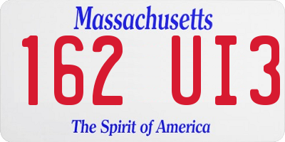MA license plate 162UI3