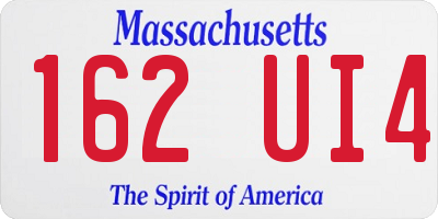 MA license plate 162UI4