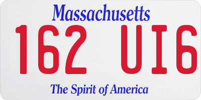 MA license plate 162UI6
