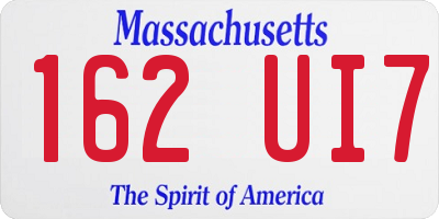 MA license plate 162UI7
