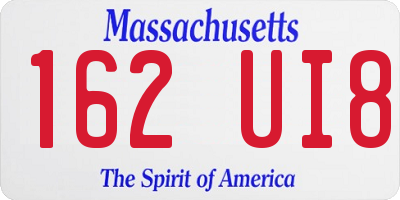 MA license plate 162UI8