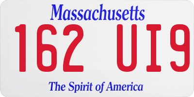 MA license plate 162UI9