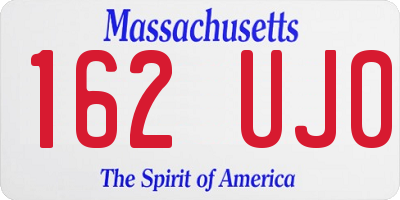 MA license plate 162UJ0