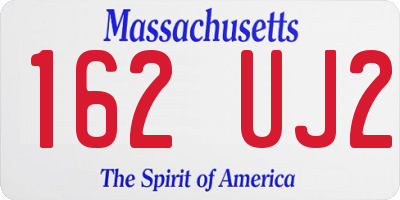 MA license plate 162UJ2