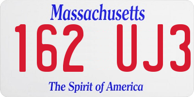 MA license plate 162UJ3