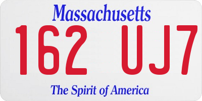 MA license plate 162UJ7