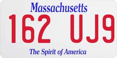 MA license plate 162UJ9