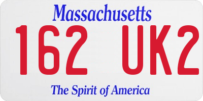 MA license plate 162UK2
