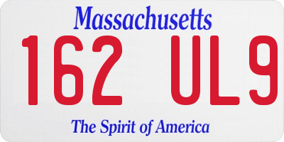 MA license plate 162UL9