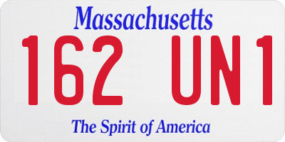 MA license plate 162UN1