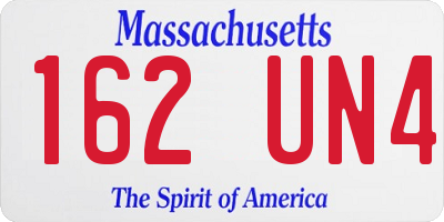 MA license plate 162UN4