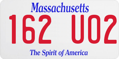 MA license plate 162UO2