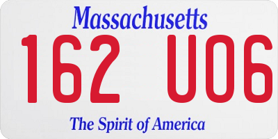 MA license plate 162UO6