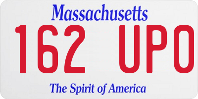 MA license plate 162UP0