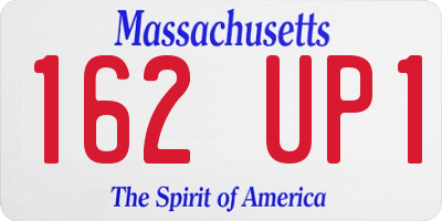 MA license plate 162UP1