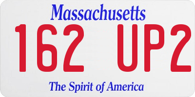 MA license plate 162UP2