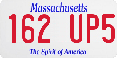 MA license plate 162UP5