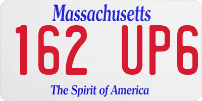 MA license plate 162UP6