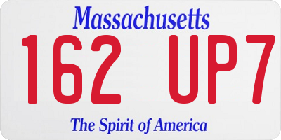 MA license plate 162UP7