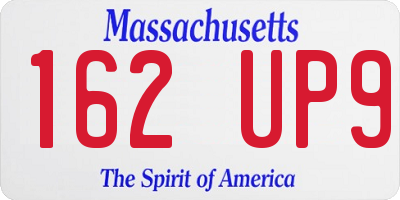 MA license plate 162UP9