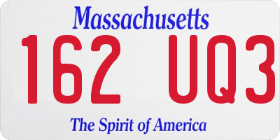 MA license plate 162UQ3