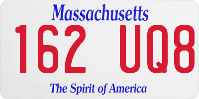 MA license plate 162UQ8