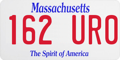 MA license plate 162UR0