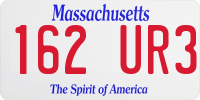 MA license plate 162UR3