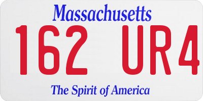 MA license plate 162UR4