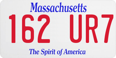 MA license plate 162UR7