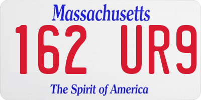 MA license plate 162UR9