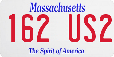 MA license plate 162US2