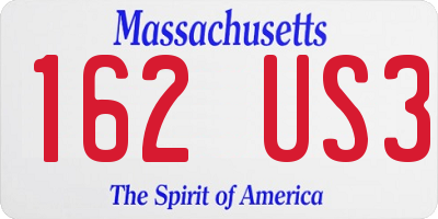 MA license plate 162US3