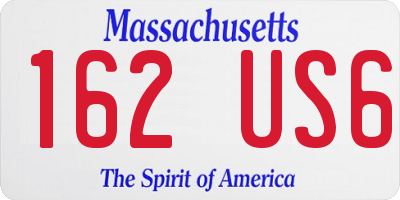 MA license plate 162US6