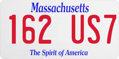 MA license plate 162US7