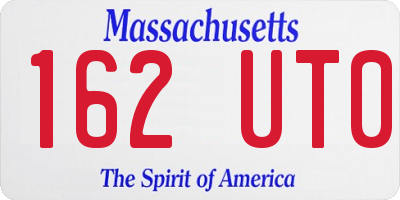 MA license plate 162UT0