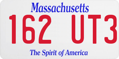 MA license plate 162UT3