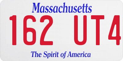 MA license plate 162UT4