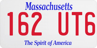 MA license plate 162UT6