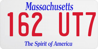 MA license plate 162UT7