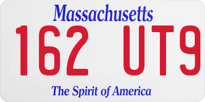 MA license plate 162UT9